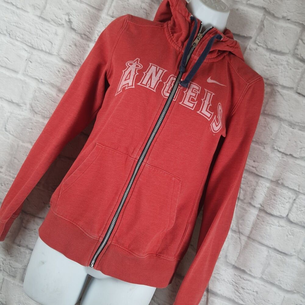 Nike Official MLB Los Angeles Angels Zip-up Jacket Womens Medium Hooded Baseball
